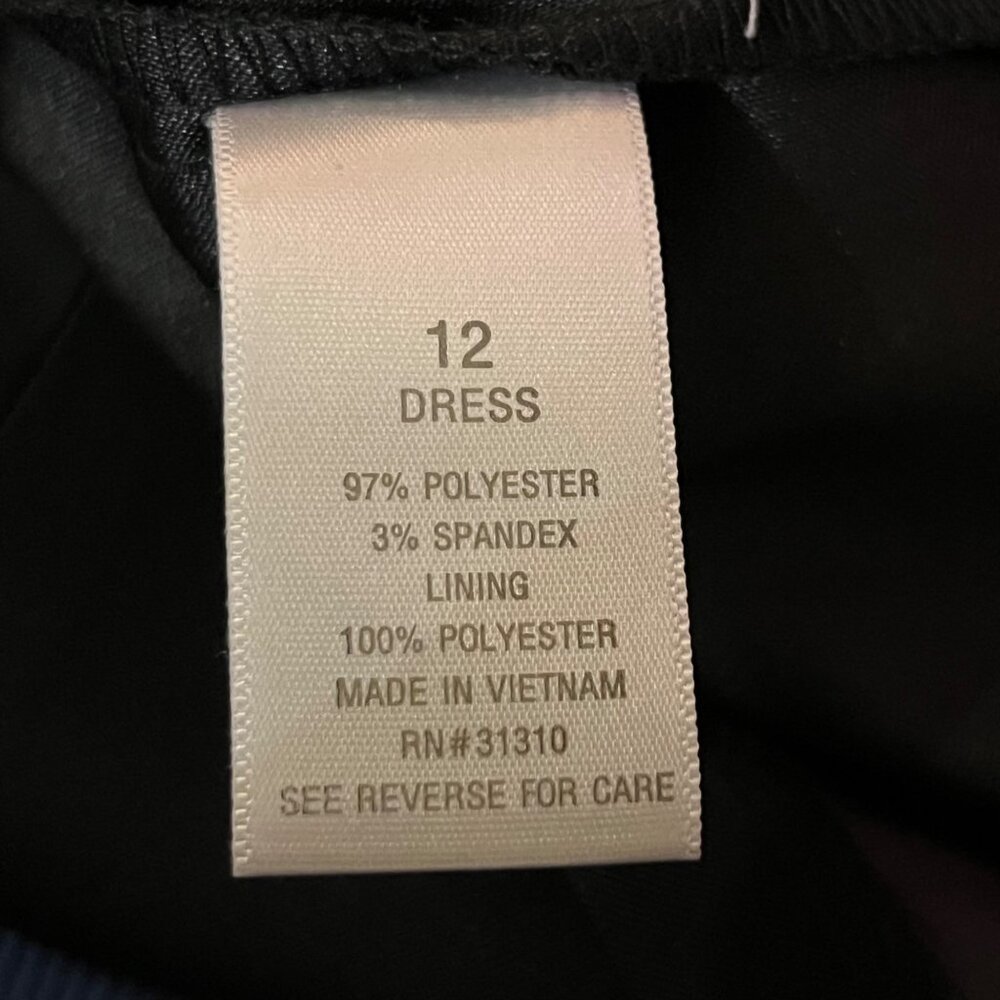 Dressbarn Womens 12 Sleeveless Black Yellow Geometric Dress Used - Picture 7 of 14